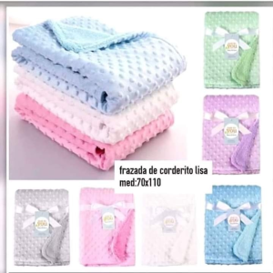 Frazadas de Bebé Liso, de Piel con Corderito