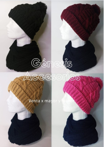 Gorro de Lana Trenzado - Miniatura 2