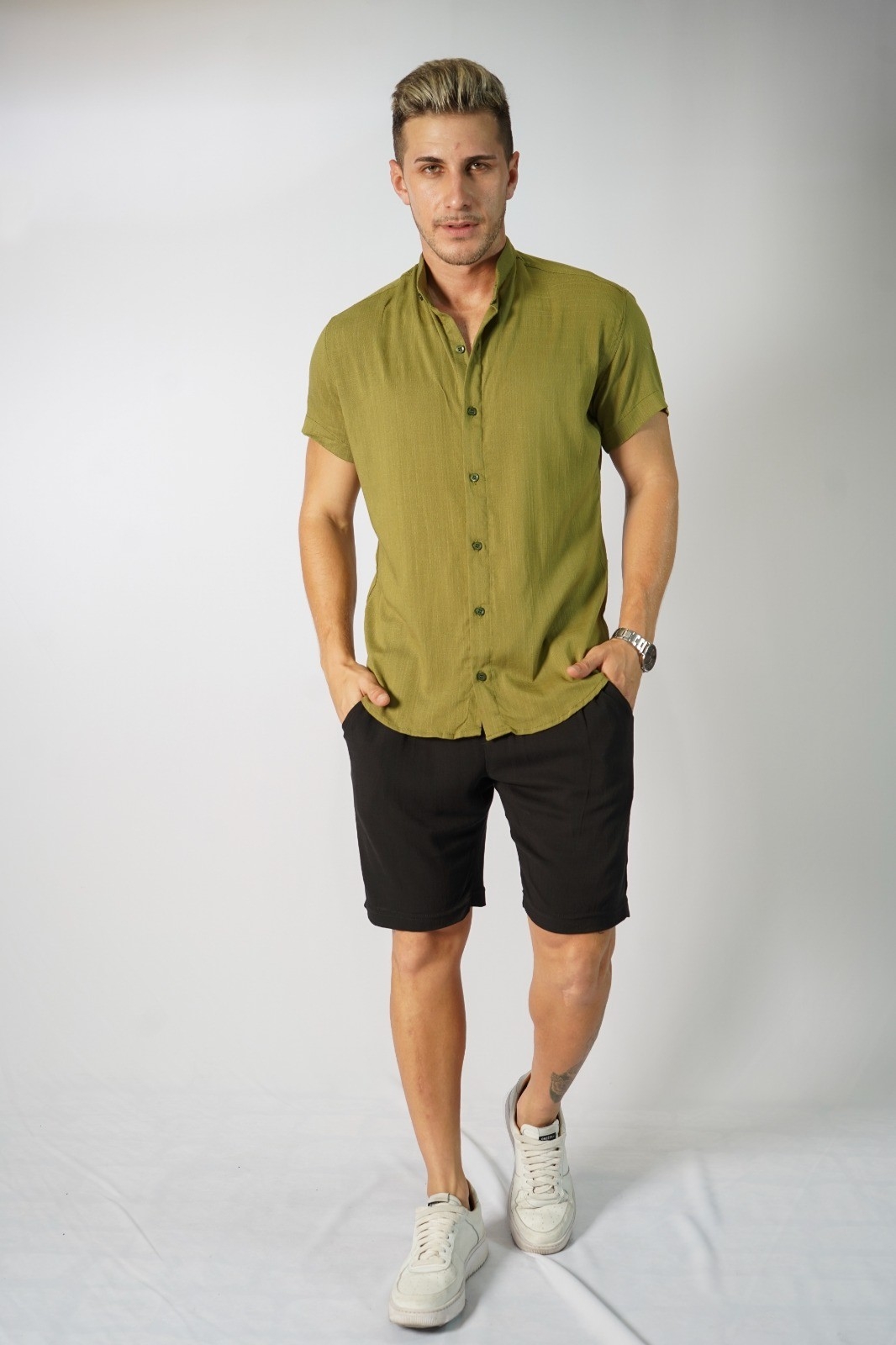 Camisa Lino C.espandex M.corta - Imagen 2
