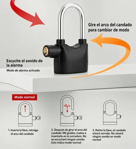 Candado con Alarma para Bici Moto - Imagen 6
