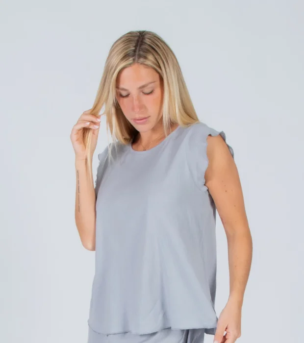 Blusa de Lino con Mangas de Dama T. 3 al 8