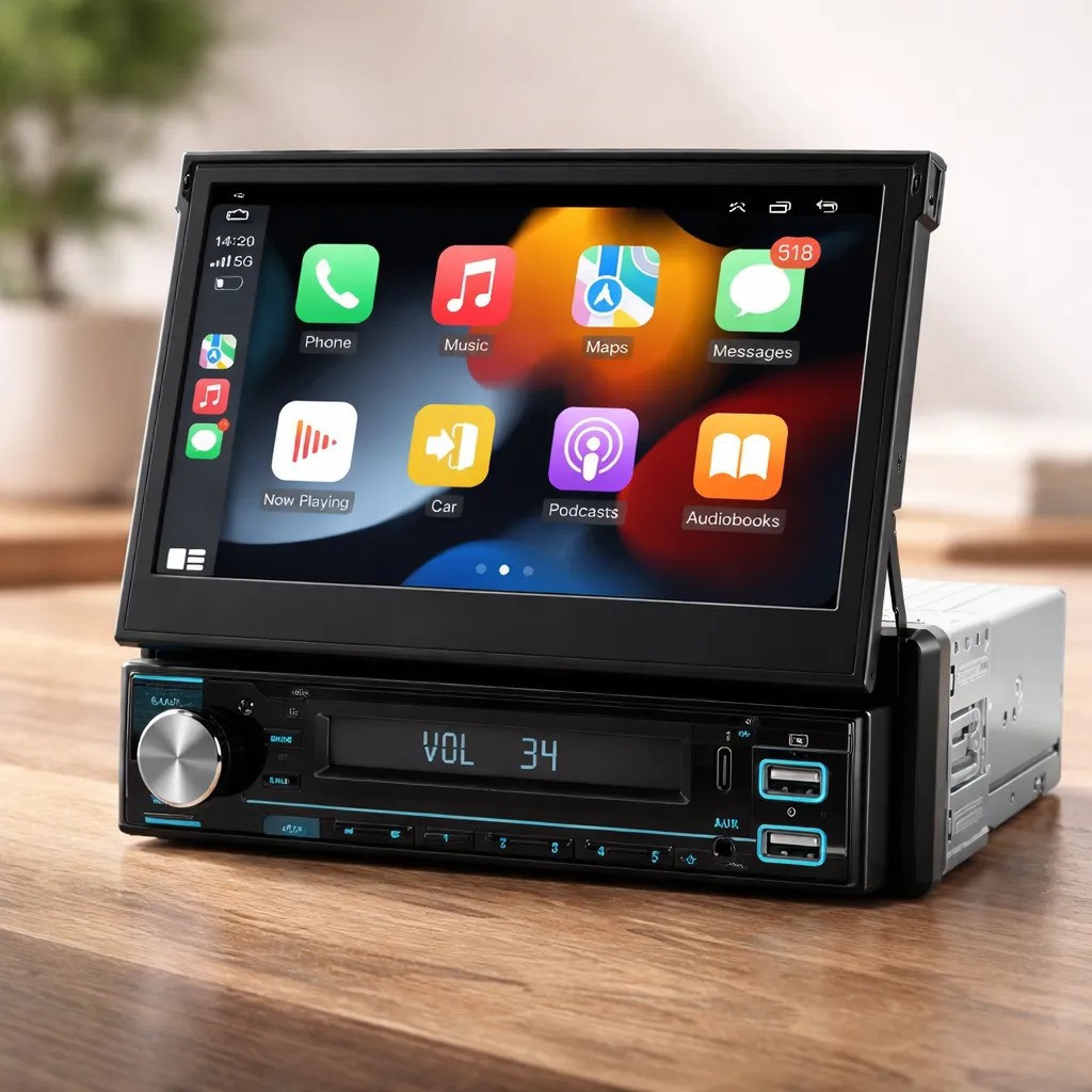 Estereo Retractil Pantalla Multimedia de 7" Bt Fm Usb Aux - Imagen 2