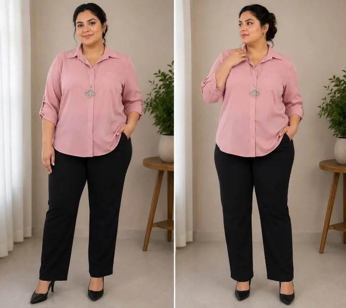 Camisas Lisas Mangas Largas Entalladas en Fibrana Rayón Poplin Calidad Premium