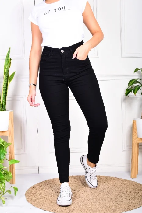 Pantalón Elastizado  Negro Liso