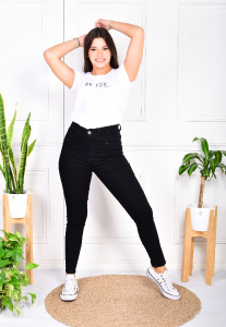 Pantalón Elastizado  Negro Liso - Miniatura 2