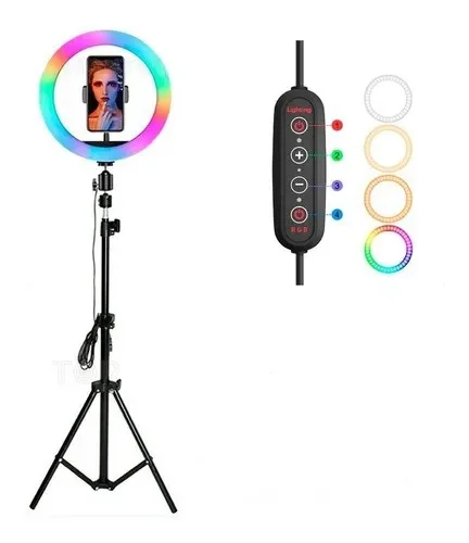 Aro Led 26 Cm Rgb/blanco + Tripode 2.10m