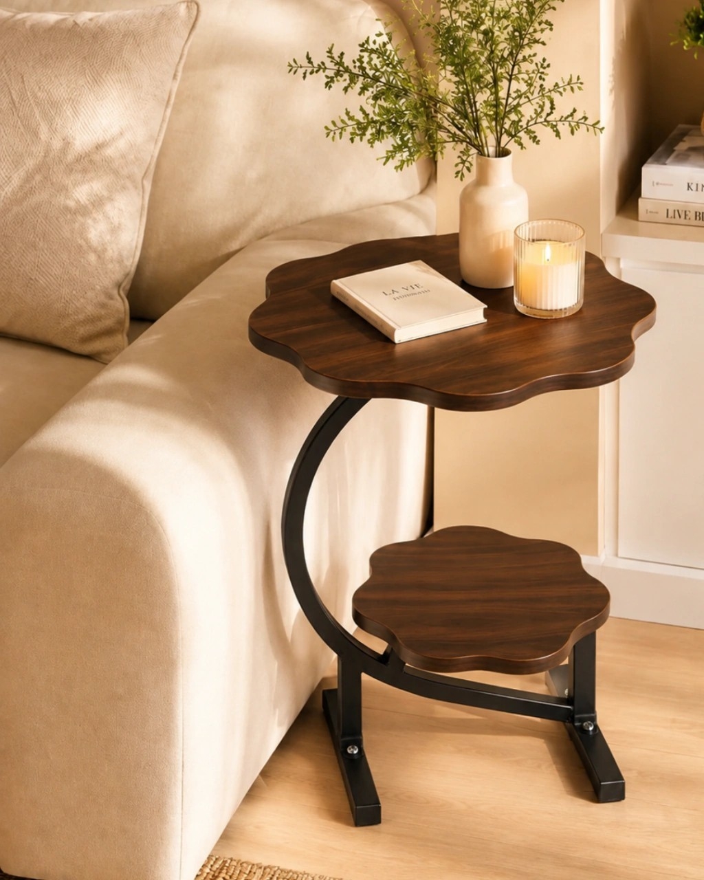 Mesa de Dos Niveles Diseño de Flor Coffe Table - Imagen 3