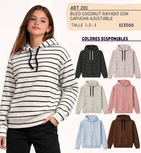 Linea Teen - Buzo de Coconut Rayado con Capucha - Miniatura 1