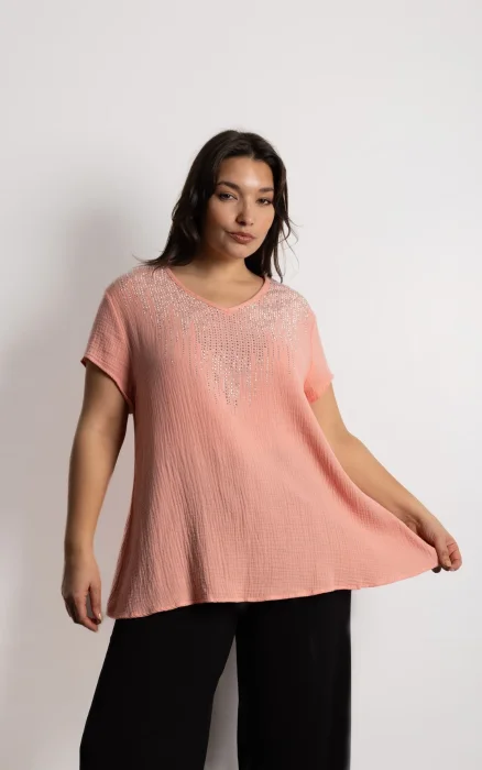Charlotte - Remera Cuello V Algodon