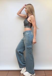 Jeans Wide Leg Cargo ( Rígido) - Miniatura 6