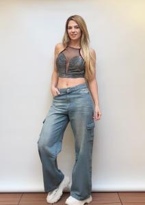Jeans Wide Leg Cargo ( Rígido) - Miniatura 2