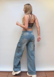 Jeans Wide Leg Cargo ( Rígido) - Miniatura 4