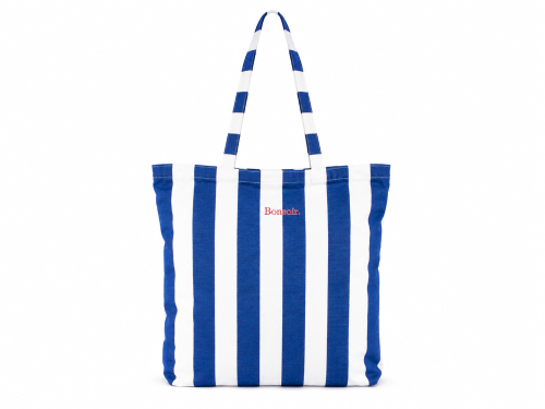 Tote Rayada con Estampa Relieve