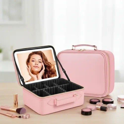 Bolso Rigido de Maquillaje con Espejo Led Hzj-25 Yb-015 - Imagen 3