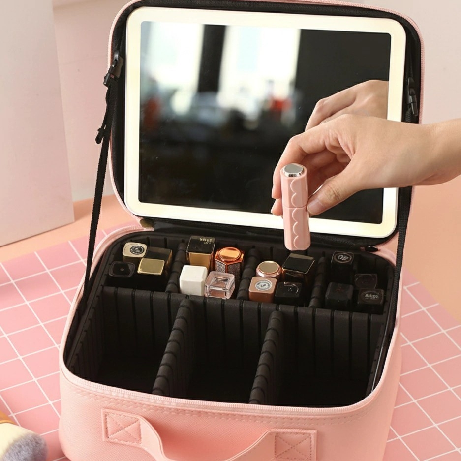 Bolso Rigido de Maquillaje con Espejo Led Hzj-25 Yb-015 - Imagen 4