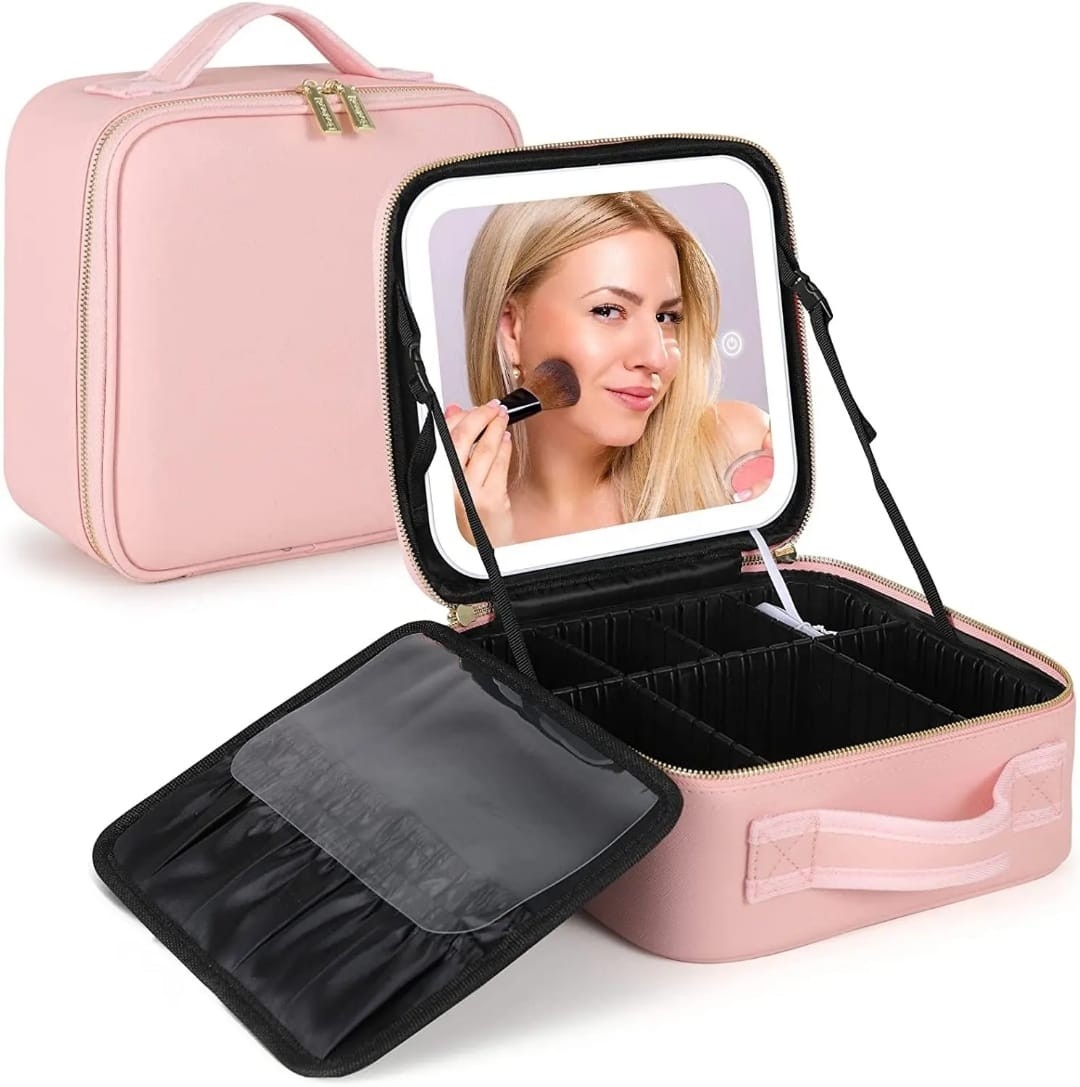 Bolso Rigido de Maquillaje con Espejo Led Hzj-25 Yb-015 - Imagen 6
