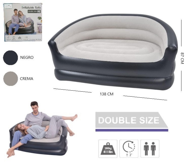 Sofa Doble Inflable Familiar - Imagen 7