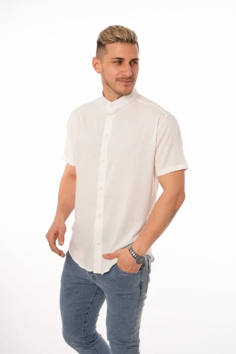 Camisa Lino Cuello Mao