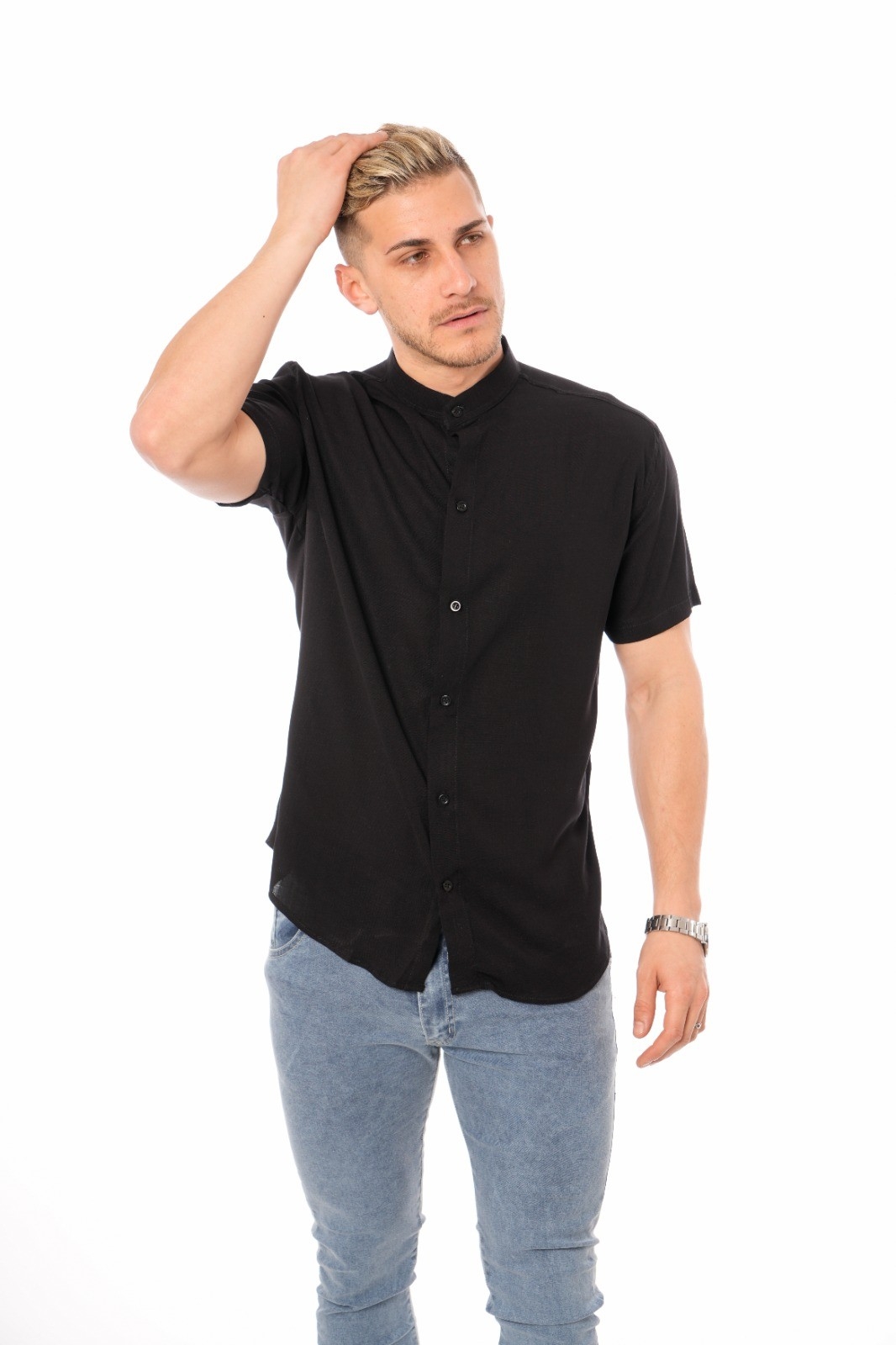 Camisa Lino Cuello Mao - Imagen 2