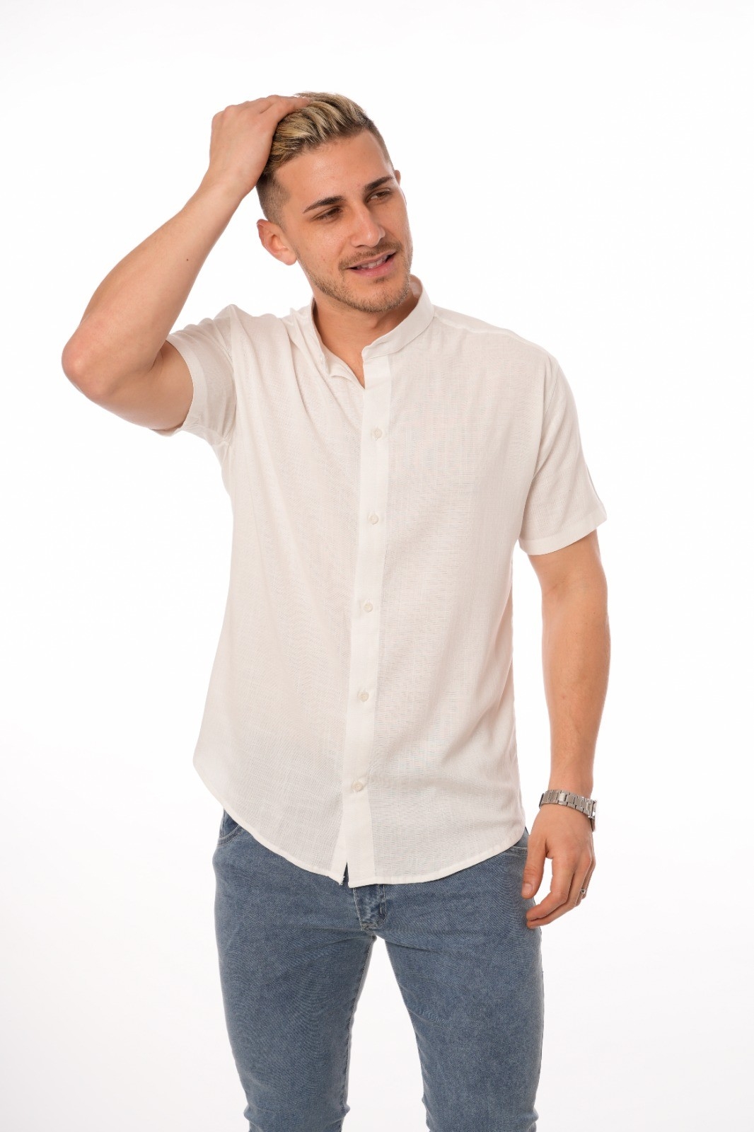 Camisa Lino Cuello Mao - Imagen 3