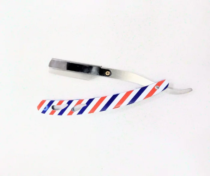Navaja Barbería Metal 3 Cuerpos Rayada