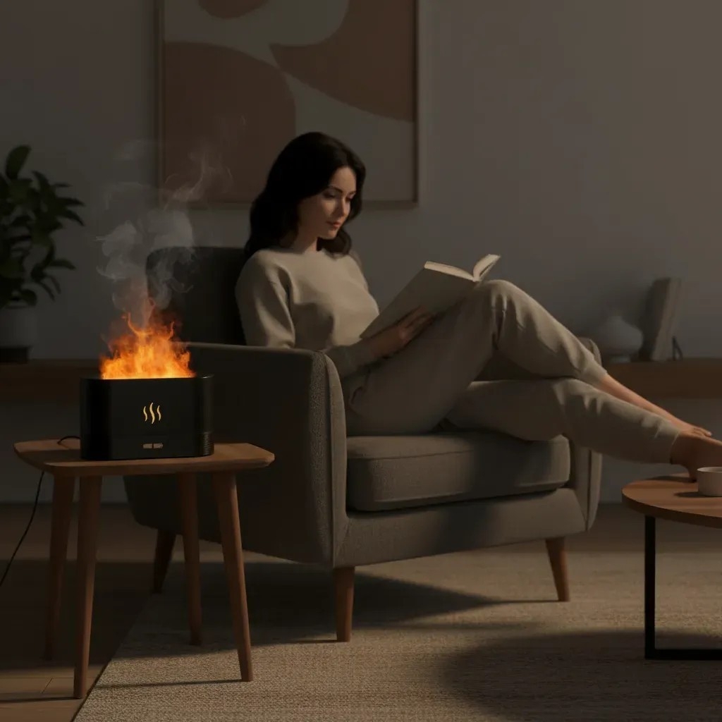 Humidificador Difusor de Aromas Efecto Fuego Intensidades - Imagen 1