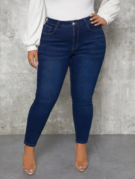 Jean Chupin Especial Talle " 48 al 56 " Dama Azul