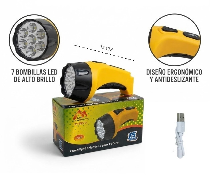 Linterma 7 Led Recargable - Imagen 3