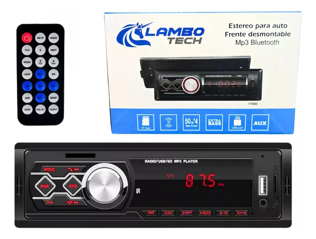 Estereo Desmontable con Control Bluetooth-usb-auxiliar - Imagen 2