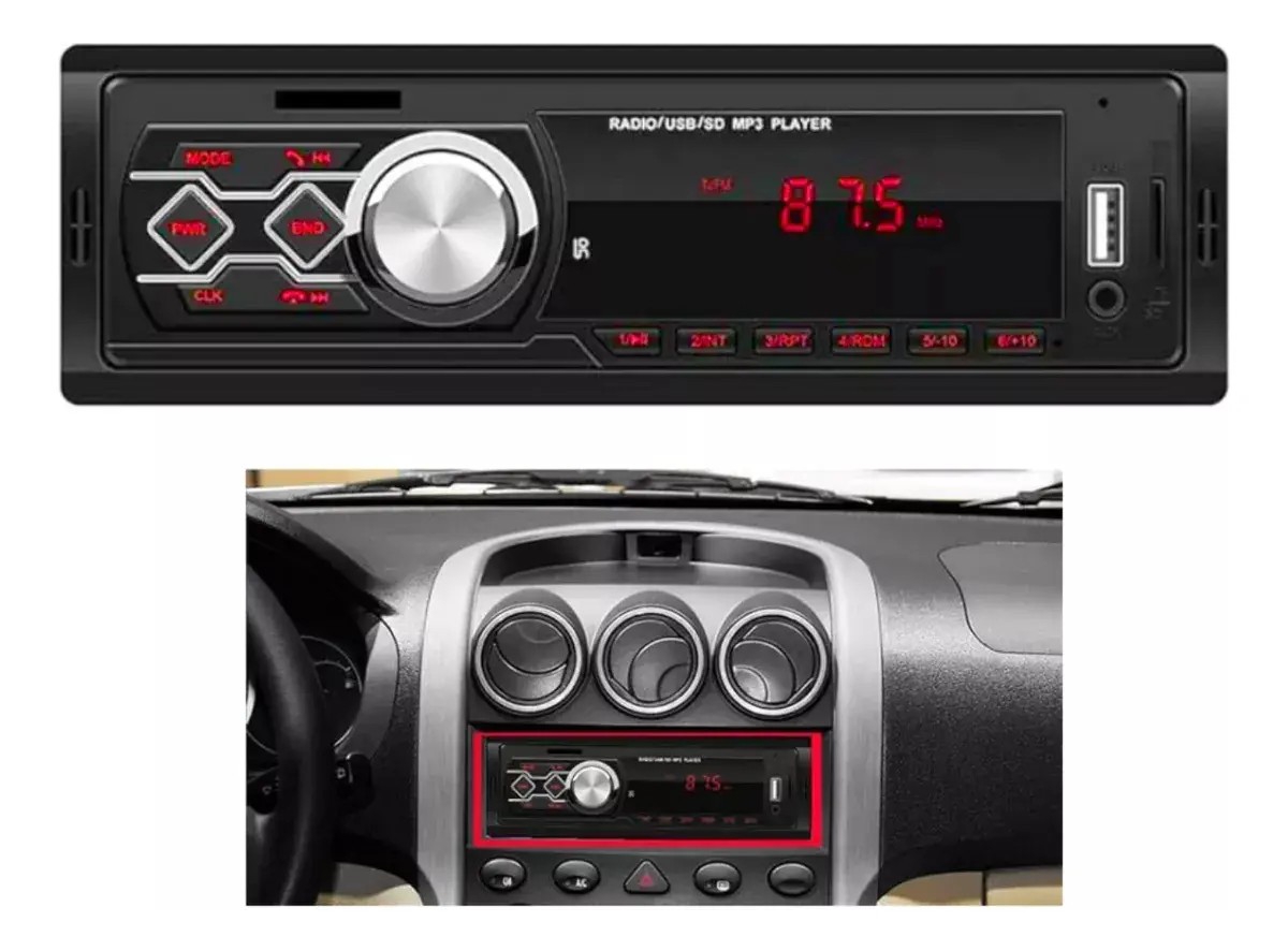 Estereo Desmontable con Control Bluetooth-usb-auxiliar - Imagen 6