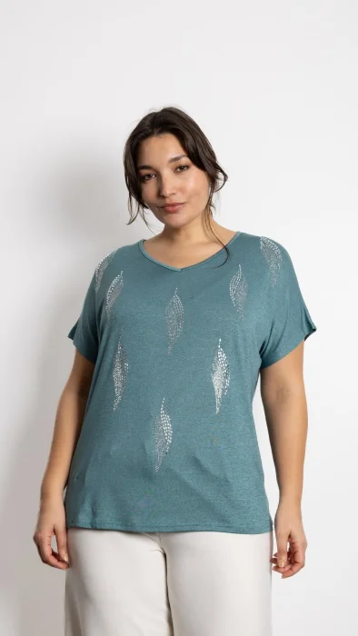 Greta - Remera Importada con Microstrass