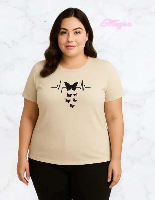 Remera Estampado de Algodón Talles Grandes
