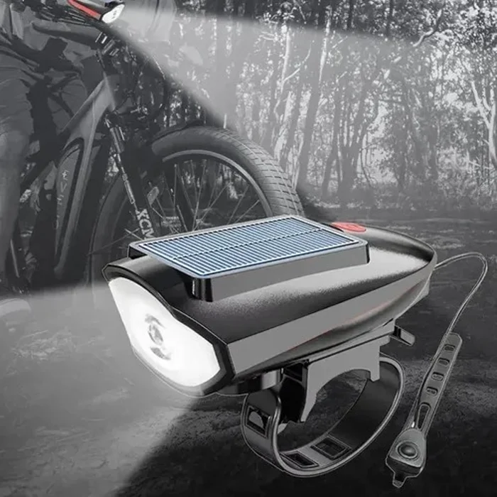 Luz Bocina Carga Solar Potente Bici