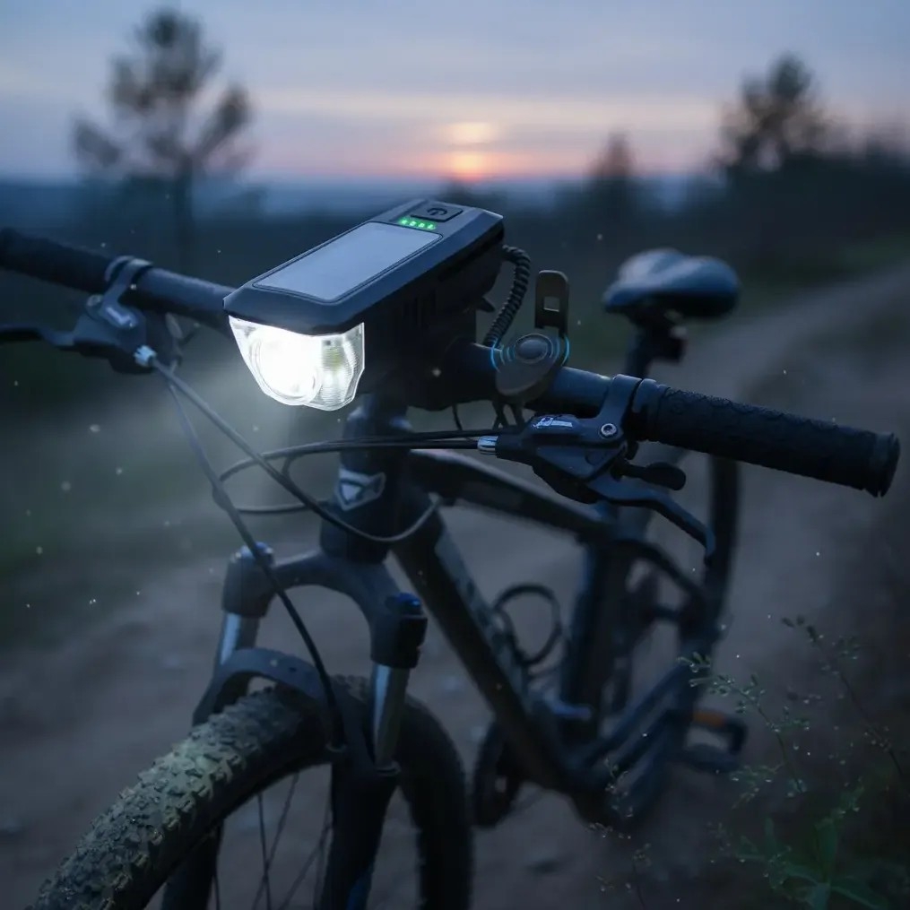 Luz Bocina Carga Solar Potente Bici - Imagen 3