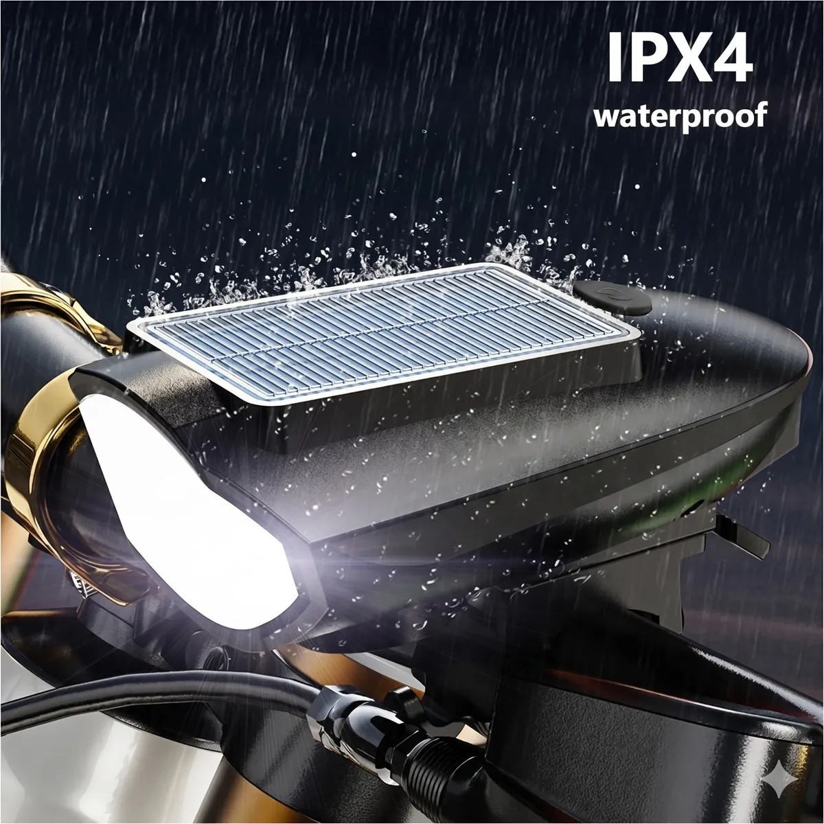 Luz Bocina Carga Solar Potente Bici - Imagen 4