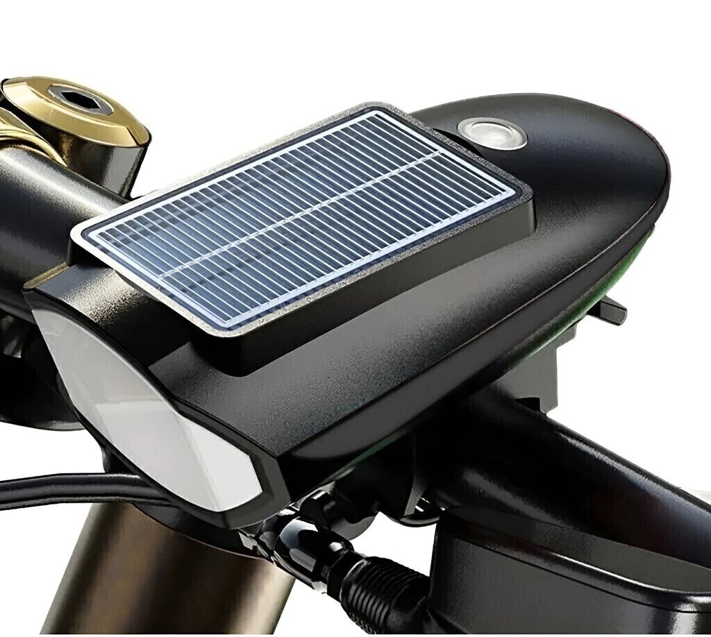 Luz Bocina Carga Solar Potente Bici - Imagen 7