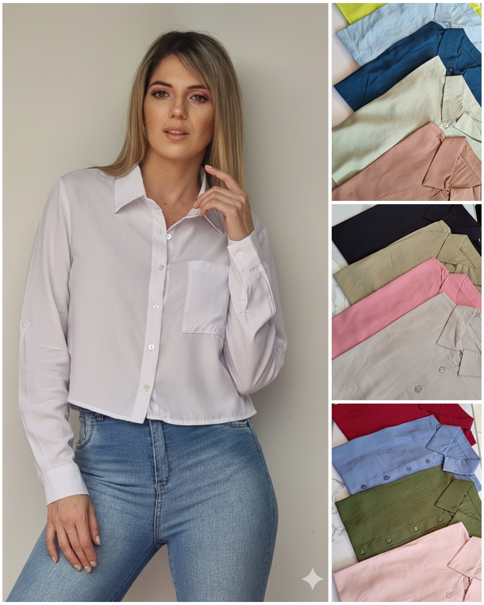 Camisa   Crop  Manga Larga - Imagen 2