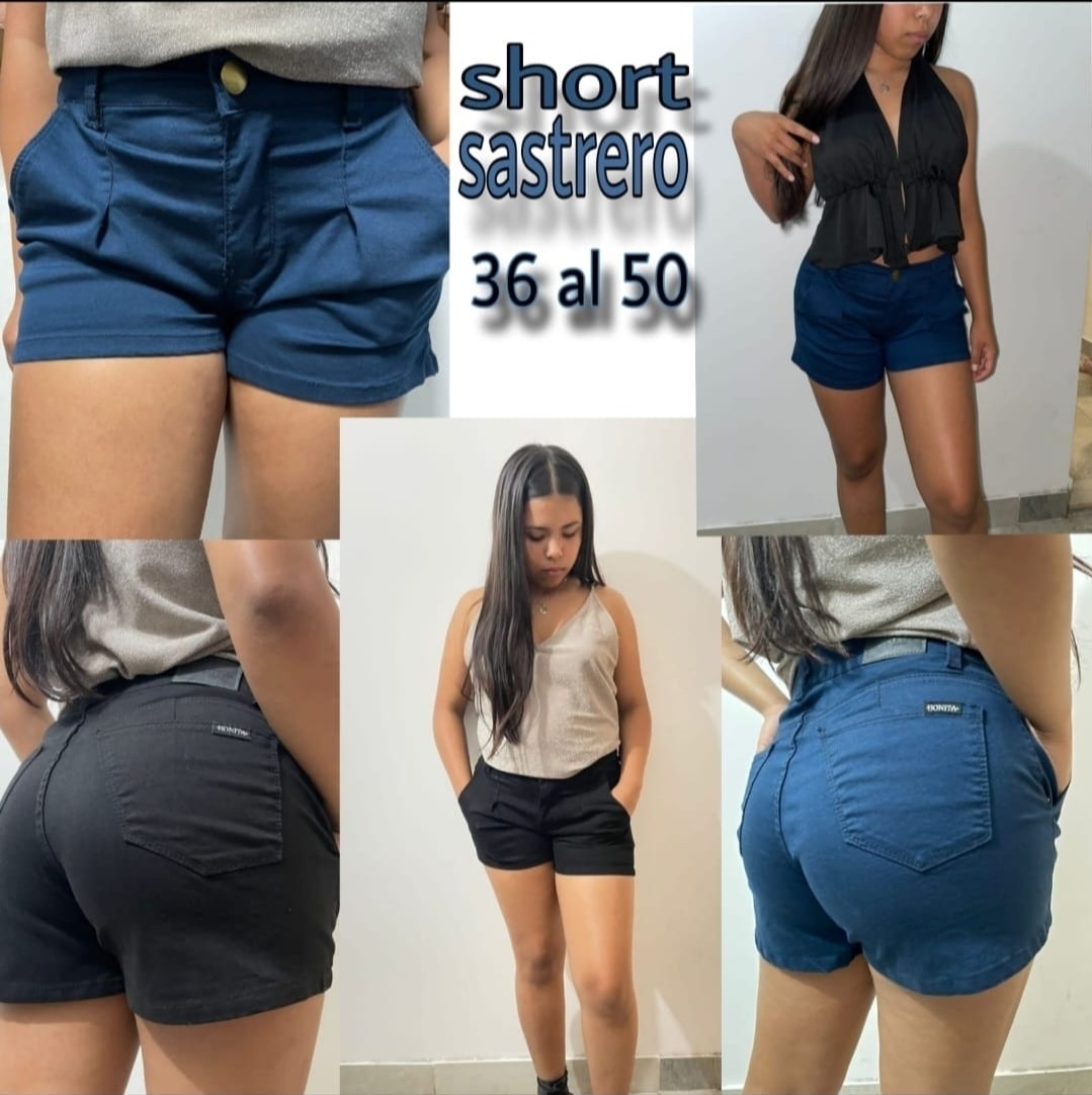 Short Sastrero de Mujer de Gabardina Premiun Importada Elastizada X Mayor $14,000 - Imagen 2