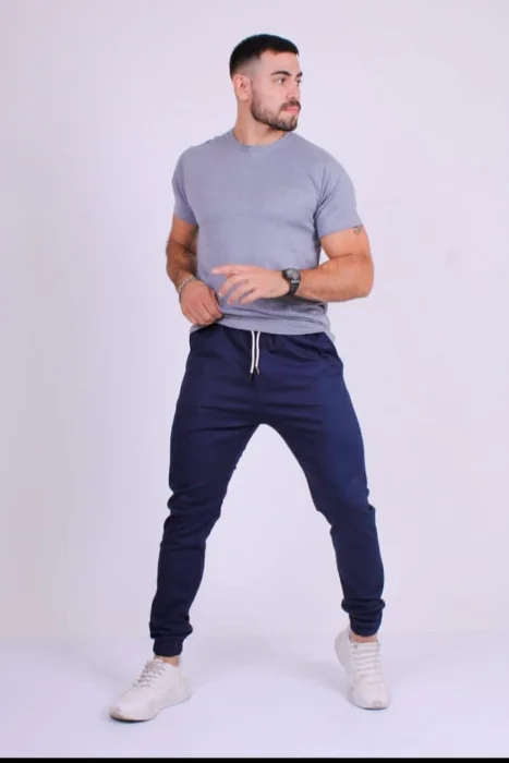 Jogger Azul Colegial Elastizado Talle Especial 100 Calidad