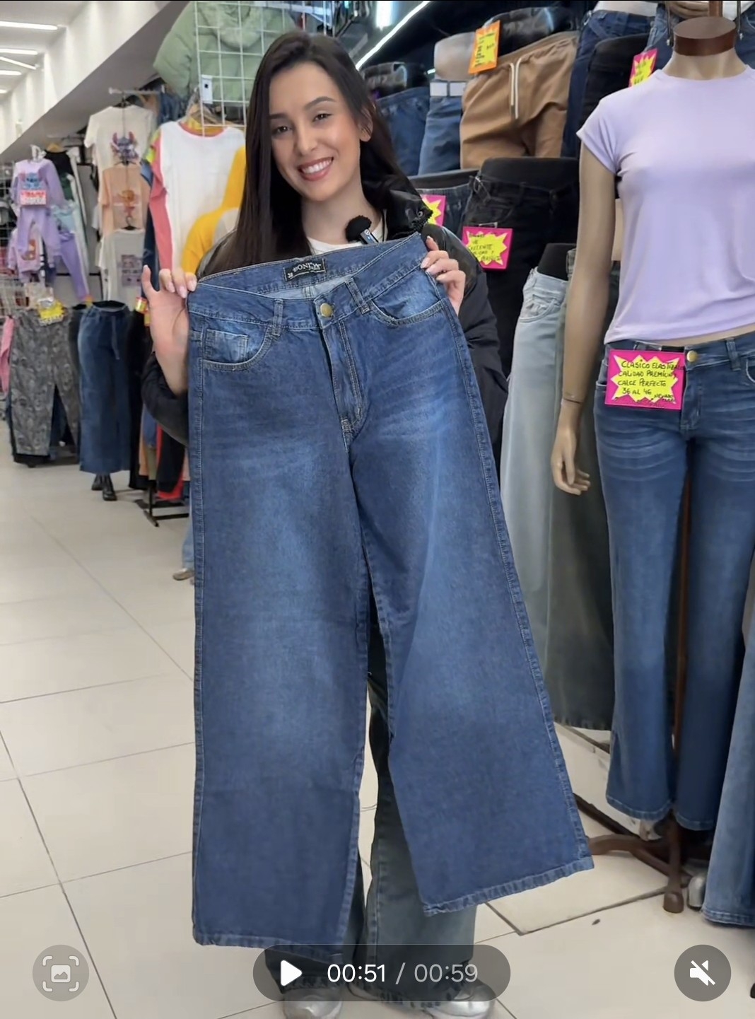 Wide Leg Elastizado Azul Nevado, Azul y Oxido $ 18,000 X Curva $ 19,000 X Mayor - Imagen 9