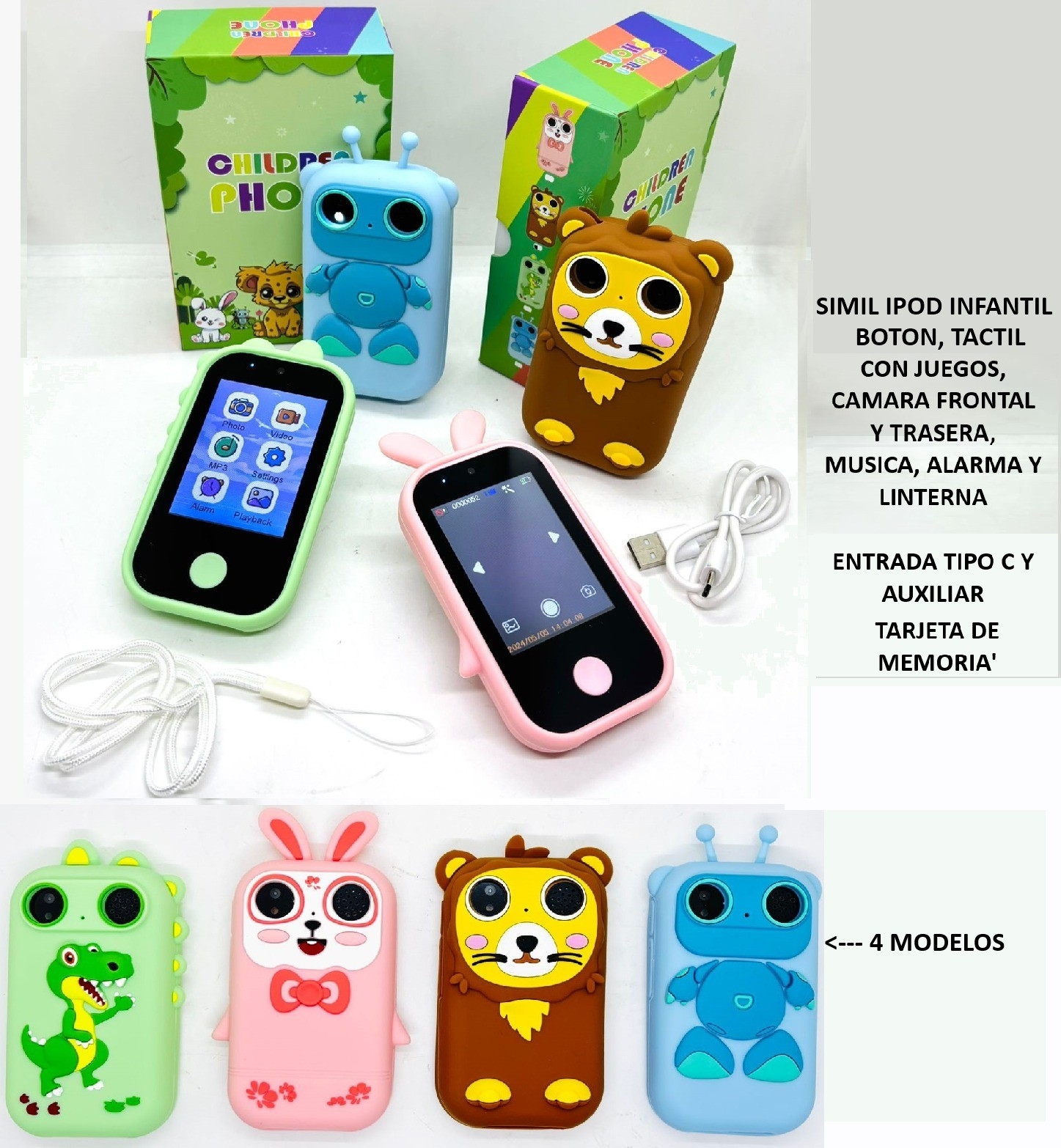 Simil Ipod Tactil Infantil 2 Camara Sd Aux - Imagen 4