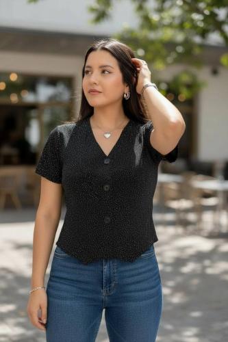 Blusa Selene de Scuba con Gliter