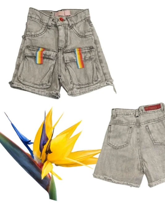 Short Mom Cargo Nena Gris