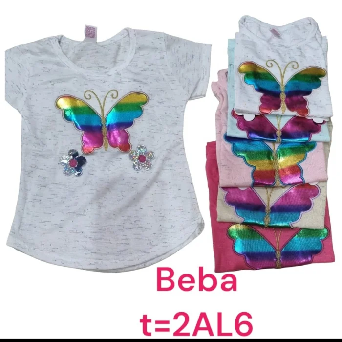 Remera Beba Bordado Mariposa