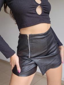 Short Pollera Bengalina Engomado Elastizado