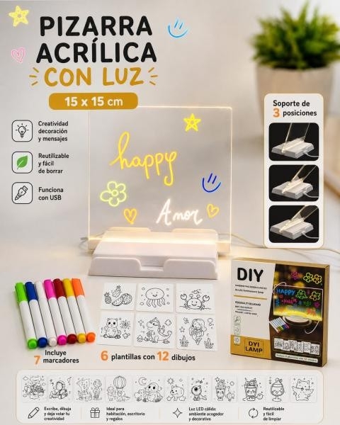 Pizarra Led Marcadores 15x15cm - Imagen 9