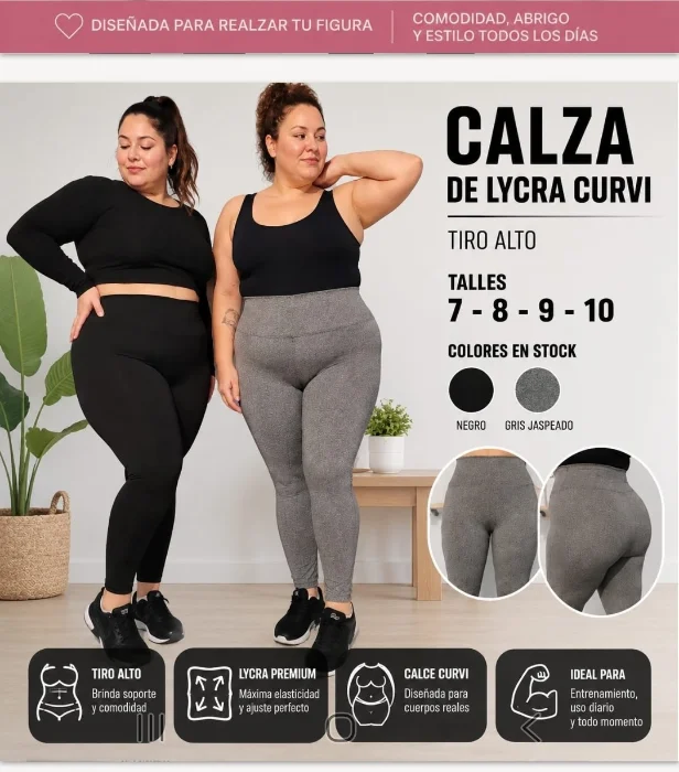 Calza Chupin  Talles Especiales en Lycra 7 al 10 Termica
