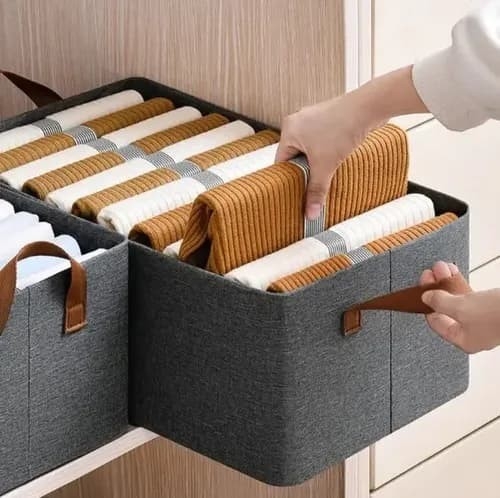 Organizador de Tela Plegable Gris 20 X 47 X 28 Cm - Imagen 1