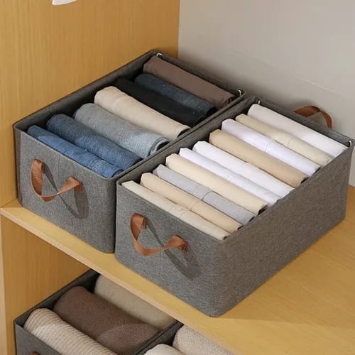 Organizador de Tela Plegable Gris 20 X 47 X 28 Cm - Imagen 2