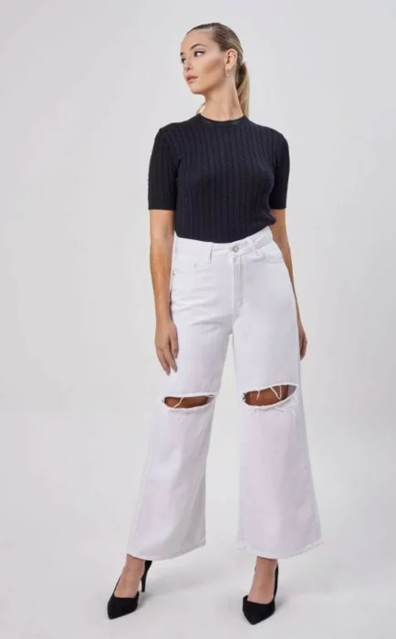 Jean Wide  Blanco
